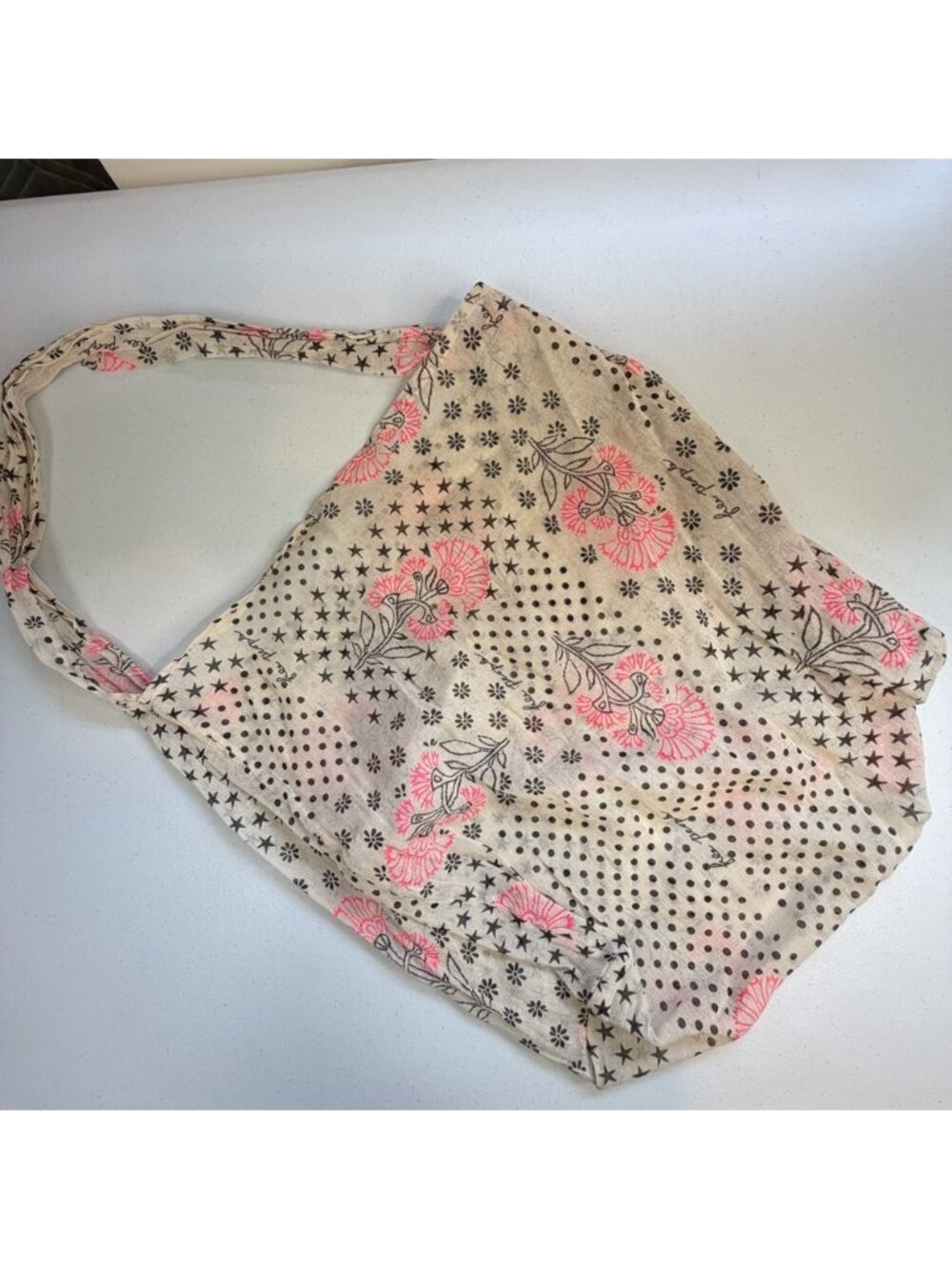 FREE PEOPLE Reusable Tote Crossbody Shoulder Bag Gauze Boho Beach Shopping
